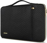 16 Pouces Housse Ordinateur Portable Sac de Transport PC pour 16"" Dell ASUS HP Chromebook Samsung Notebook,Zip Doré La Mode Protection Pochette/Sac PC Portable Antichoc Étanche,Noir