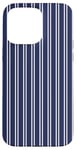 Coque pour iPhone 15 Pro Max Blue Nay Rayures blanches pour fille Esthétique Preppy Stripe