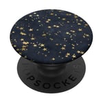 PopSockets Starry Night Sky Yellow Stars Astrology Lover Gift Grey Blue PopSockets PopGrip: Swappable Grip for Phones & Tablets