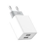 2xUSB Snabbladdning Väggladdare iPhone, Samsung - Vit Vit