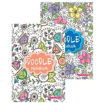 A5 Lined Doodle Notebook - Notepad Therapy Colouring Diary Journal Single Book