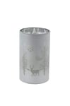 Villa d’Este Home Tivoli Xmas Bougie LED Argent Moyenne, Dimensions : Ø 7,5 x H 12,5 cm