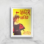 Grease Danger Road Giclee Art Print - A3 - White Frame