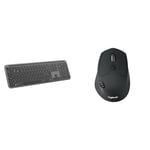 Logitech Signature Slim K950 Wireless Keyboard, Sleek Design, Switch Typing Between Devices & M720 Triathlon Multi-Device Wireless Mouse, Bluetooth, USB Unifying Receiver, 1000 DPI