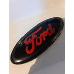 Ford Emblem Transit Focus Oval Svart & Röd 175mm X 70mm Fram Eller Bak