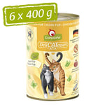 GranataPet DeliCatessen Lot de 6 boîtes de nourriture humide au poulet pour chat sans céréales et sans sucre ajoutés - Nourriture pour chat à haute teneur en viande et huiles de qualité supérieure - 6