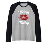 Vicious Trollop Funny Meme Viral Lipstick Lip Color Makeup Raglan Baseball Tee