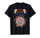 Funny Drinking Travelling Party Gift Drink Around The World T-Shirt