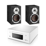 Denon Ceol RCD-N11 - Dali Spektor 1 Bookshelf Speakers - Grey / White