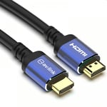 10m High Speed 4K HDMI Lead with Blue Aluminium Head-Shell Solid Copper TrueHD