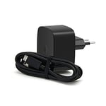 Motorola Original : Chargeur mural TurboPower 15 QC 2.0 (réf. SPN5866A) (fiche électrique mâle UE), fourni avec un câble de chargement / de données micro-USB (réf. SKN6461A) (vendu dans sa boîte d’emballage) pour Moto G4.