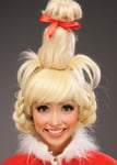 Womens The Grinch Style Blonde Cindy Lou Who Fancy Dress Festive Movie Wig