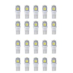 20 st vita 12V bilpositionsljuslampor, T10 w5w LED med 5 5050SMD-chips