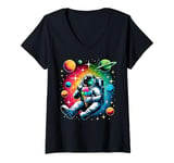 Womens Ice cream snack foodie eating delicious Ice cream V-Neck T-Shirt