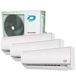 CLIMATISEUR WIFI 3 MULTI SPLIT DILOC 3,2+3,2+3,2Kw compresseur SHARP INVERTER