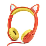 Olyre Kids Headphones Children Girls Boys Teens with LED Light Up, Adjustable On Ear Headphones 3.5mm Jack Compatible School Cellphones Computer MP3/4 Kindle Fire Tablet - Orange/Yellow