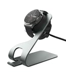 MoKo Chargeur Compatible avec Huawei Watch GT 2 Pro, GT 3/GT 3 Pro, GT Runner, Watch 3/3 Pro, Watch D, Station de Charge en Alliage d'Aluminium avec Câble de Charge USB 150 cm, Gris