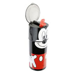 p:os Disney Mickey Mouse 33669 Gourde pour enfants avec paille intégrée Capacité env. 350 ml Anti-fuite Idéal pour l'école, le sport et les loisirs