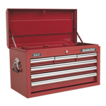 Sealey Top Chest 6 Drawer With Ball Bearing Runners Tool Storage Box Red AP33069