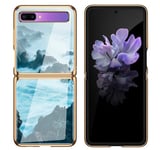 Hülle® 9H Tempered Stained Glass Case Anti-Scratches Compatible for Samsung Galaxy Z Flip 5G/Samsung Galaxy Z Flip (5)