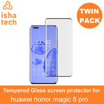 2 PACK For Honor Magic 5 Pro Full Glue 5D Tempered Glass Screen Protector Cover