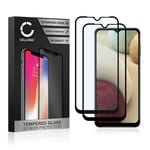 2x Protection D'écran En Verre Pour Smartphone Samsung Galaxy A12 (Sm-A125) / A32 5g (Sm-A326) / M12 (Sm-M127) (3d Full Cover, Haute Résistance 9h,