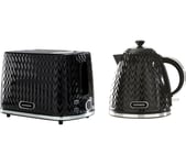 DAEWOO Argyle SDA1829GE Jug Kettle & 2-Slice Toaster Bundle - Black, Black