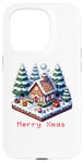 iPhone 15 Pro 8-Bit Pixel Art Style Gingerbread House Winter Xmas Scene Case