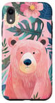 Coque pour iPhone XR Rose moderne Tropical Mama Bear Mama Bear Mignon Fleur Design pour