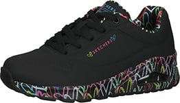 Skechers Femme UNO-Loving Love Sneakers, Black, 39 EU