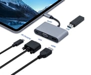 5 in 1 USB-C HUB Harmaa