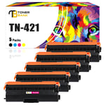 5x Toner Compatible For Brother TN421 HL-L8260CDW HL-L8360CDW DCP-L8410CDW