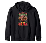 Why You All Up In My Grill BBQ Chef Humor Zip Hoodie