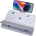 Mini Keyboard for Mobile Phone - Foldable Keyboard in English Layout with Stand, Mini QWERTY Keyboard Compatible with Galaxy S24, iPhone 15, iPad Android, Windows Mobile Phone Tablet Laptop.[G2005]