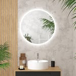 AURLANE Miroir Salle de Bain Rond avec eclairage LED - Diamètre 70cm - GO LED