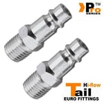 2 x 1/4" Male Euro Tail - Air Line Fittings-Hi Flow Quick Release 008