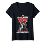 Marvel Black Widow Group Shot Family's Back Together T-Shirt avec Col en V