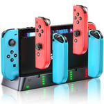 Switch Controller Charger Station Compatible with Nintendo Switch & OLED Model Joy-con, Switch Joycon Charger Dock Support to 𝐂𝐡𝐚𝐫𝐠𝐞 𝟲 𝐉𝐨𝐲𝐜𝐨𝐧𝐬 & 𝐂𝐥𝐞𝐚𝐫 𝐋𝐄𝐃 𝐈𝐧𝐝𝐢𝐜𝐚𝐭𝐨𝐫