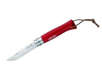 Opinel Knife with Leather Strap - Red, No.0.31'' - 3.34''