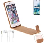 For Samsung Galaxy S20+ Exynos + EARPHONES cork cover case bag flipstyle protect