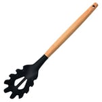 Kichvoe Fourchette À Pâtes En Silicone Nouilles Cuillère Avec Manche En Bois Cuillère À Spaghetti Fourchette À Pâtes Spatule À Spaghetti Pâtes Cuillère De Service Passoire À Spaghetti