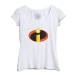 T-Shirt Femme Col Echancré The Incredibles Logo Super Héros Bd Film Geek