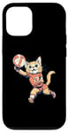 Coque pour iPhone 12/12 Pro Chat mignon jouant au volley-ball. Volley-ball de chat