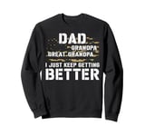 Dad Grandpa Great Grandpa American Flag USA Pride Fathers Sweatshirt