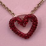 Swarovski Red Una Gold-Tone Plated Heart Pave Necklace 5649004