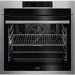 AEG BPE742380M Four encastrable - Multifonction, Nettoyage par pyrolyse, 16 fonctions (3 cycles pyrolyse), 160 programmes, thermosonde, écran tactile, inox anti-traces de doigts, Classe A+