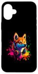 iPhone 16 Plus Artistic Colorful Jack Russell Terrier Headphones Dog Jacky Case