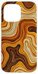 Coque pour iPhone 14 Pro Max Aesthetics Orange Marron Vagues Groovy