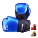 BRAVOSE Fearless Kids Boxing Gloves 8oz, Muay Thai Junior Boxing Gloves for Training, Sparring Mitts Junior Boxers | Ideal for Punching Bag, MMA, Kickboxing for Youth, Children, Boys, Girls - Blue