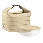 Guzzini, Petit Sac Isotherme A/Compartiment Fraicheur Handy, (Bag) 22 x 18 x h22 cm; (Container) 19,6 x 19,6 x h7 cm - 1400cc, Argile